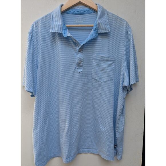 Vineyard Vines Island Men's Polo Shirt Blue Striped Pima Cotton GOLF Beach XL - Picture 2 of 10